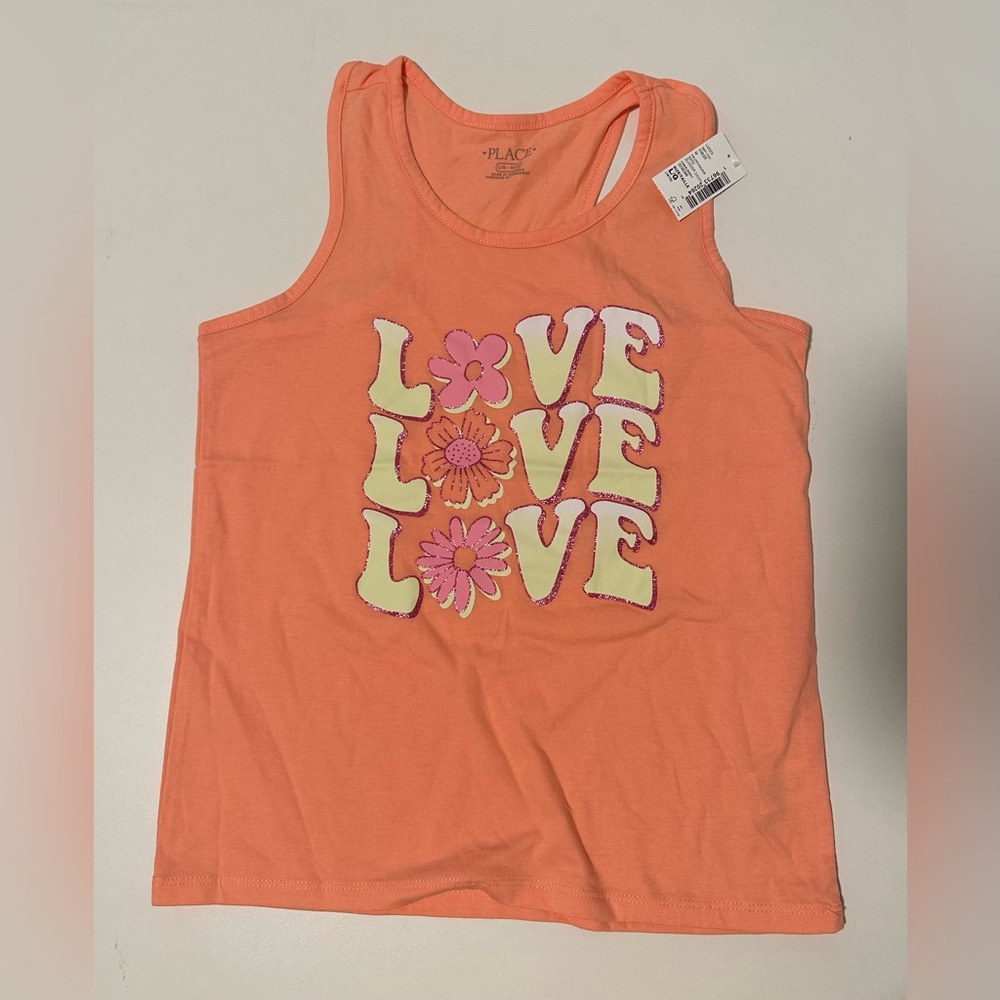 Children’s Place Girls Summer Dawn Love Tank Top Size Large NWT
